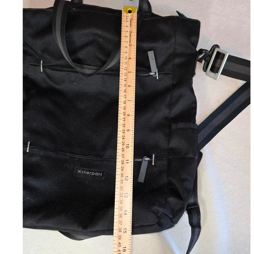 Sherpani Camden Convertible Tote Backpack Black Crossbody Bag Multi-Way Travel